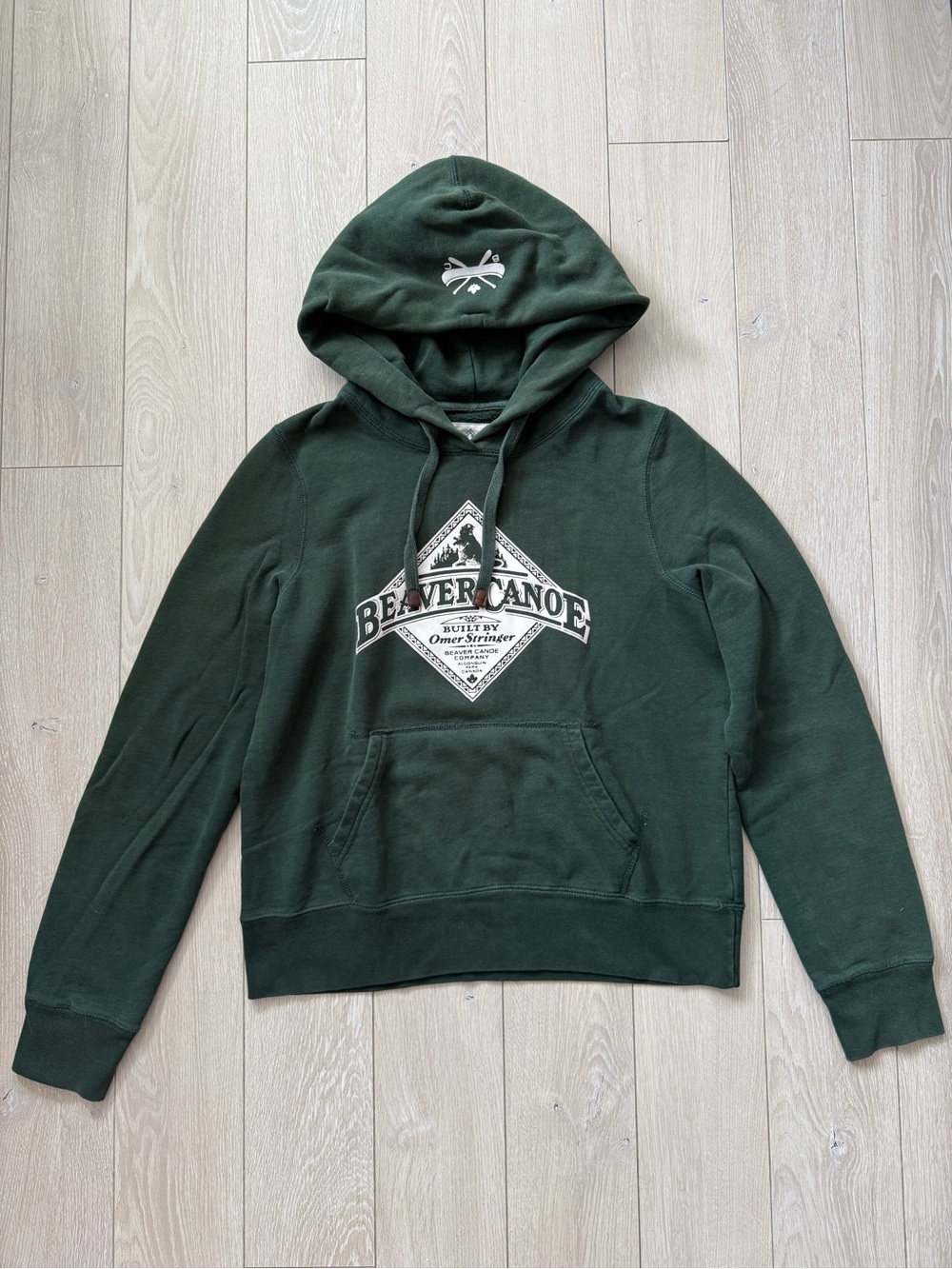 Beaver Canoe Forest Green Pullover Hoodie Women’s Size Medium